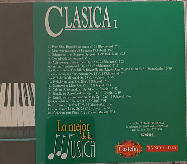 Unknown Artist : Clásica I (CD, Comp)
