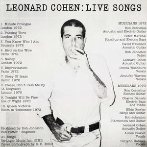 Leonard Cohen : Live Songs (CD, Album, RE)