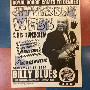 Willie "Jitterbug" Webb at Billy Blues - 1994 (Poster)