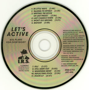 Let's Active : Big Plans For Everybody (CD, Album)