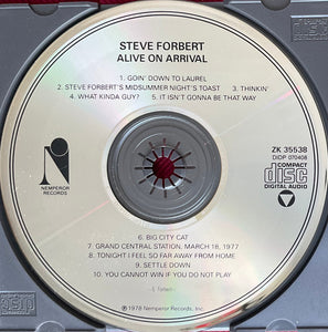 Steve Forbert : Alive On Arrival (CD, Album, RE, DAD)