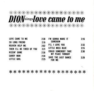 Dion (3) : Love Came To Me (CD, Album, RE)