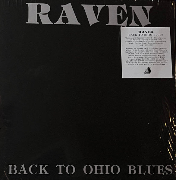 Raven (17) : Back To Ohio Blues (LP, Album, Ltd, RE, Cry)