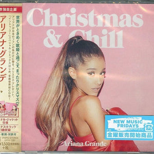 the album cover for Ariana Grande - Christmas & Chill