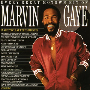 the album cover for Marvin Gaye - Every Great Motown Hit of Marvin Gaye