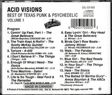 Load image into Gallery viewer, Various : Acid Visions: Best Of Texas Punk &amp; Psychedelic: Volume 1 (CD, Comp)
