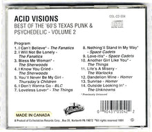 Load image into Gallery viewer, Various : Acid Visions: Best Of The '60's Texas Punk &amp; Psychedelic: Volume 2 (CD, Comp)
