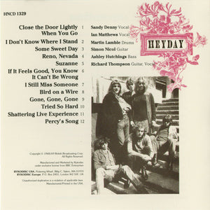 Fairport Convention : Heyday - BBC Radio Sessions 1968-69 (CD, Album)