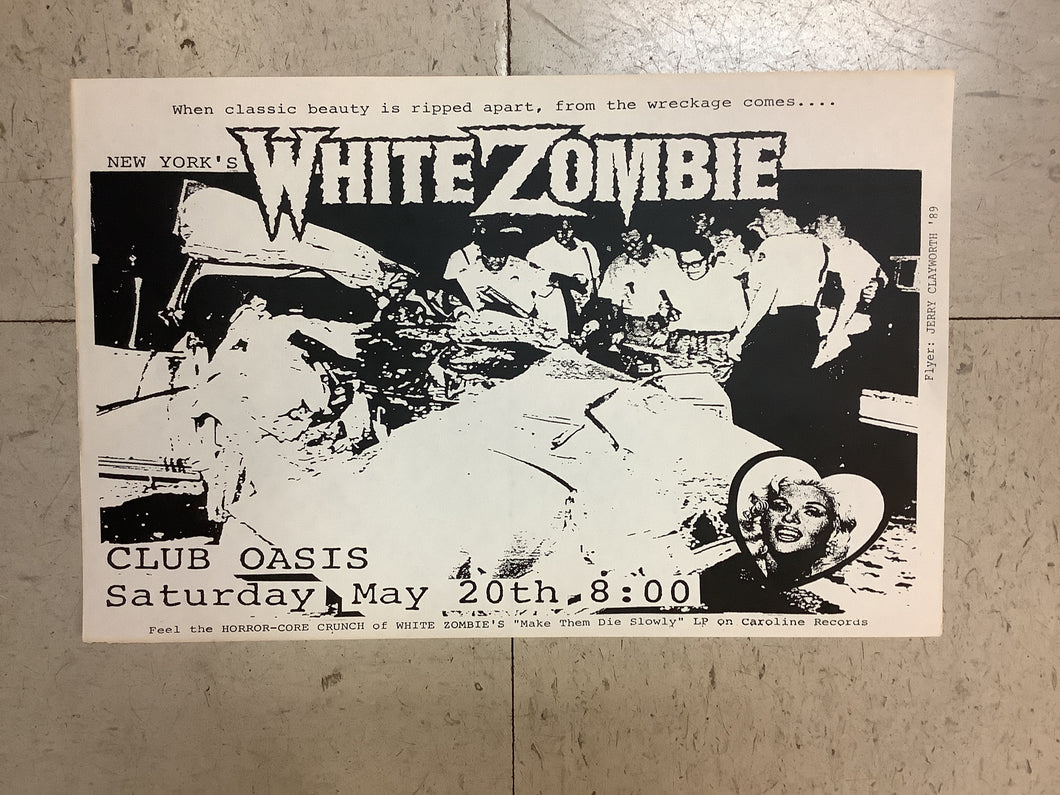 White Zombie at Club Oasis - 1989 (Poster)