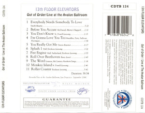 13th Floor Elevators : Out Of Order / Live At The Avalon Ballroom (CD, Album, RE)