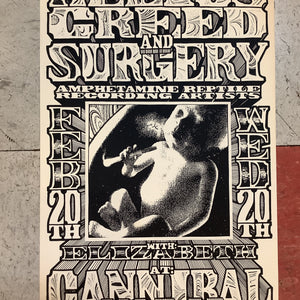 Helios Creed and Surgery at Cannibal Club - 1991 (Poster)