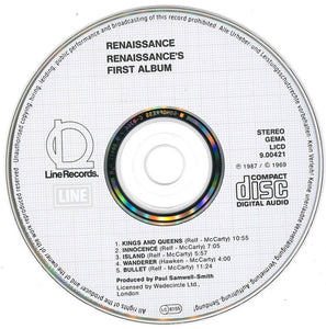 Renaissance (4) : Renaissance's First Album (CD, Album, RE)