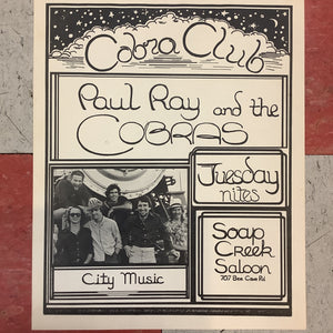 Paul Ray and The Cobras at Soap Creek Saloon (Poster)