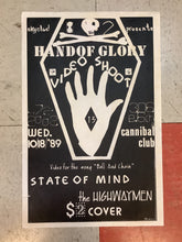 Load image into Gallery viewer, Hand of Glory Video Shoot at Cannibal Club - 1989 (Poster)

