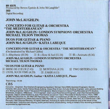 Load image into Gallery viewer, John McLaughlin, London Symphony Orchestra, Michael Tilson Thomas, Katia Labèque : Concerto For Guitar &amp; Orchestra "The Mediterranean" - Duos For Guitar &amp; Piano  (CD, Album)

