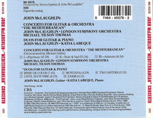 Load image into Gallery viewer, John McLaughlin, London Symphony Orchestra, Michael Tilson Thomas, Katia Labèque : Concerto For Guitar &amp; Orchestra "The Mediterranean" - Duos For Guitar &amp; Piano  (CD, Album)
