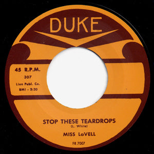 Miss LaVell : Teen-Age Love / Stop These Teardrops (7", RE)