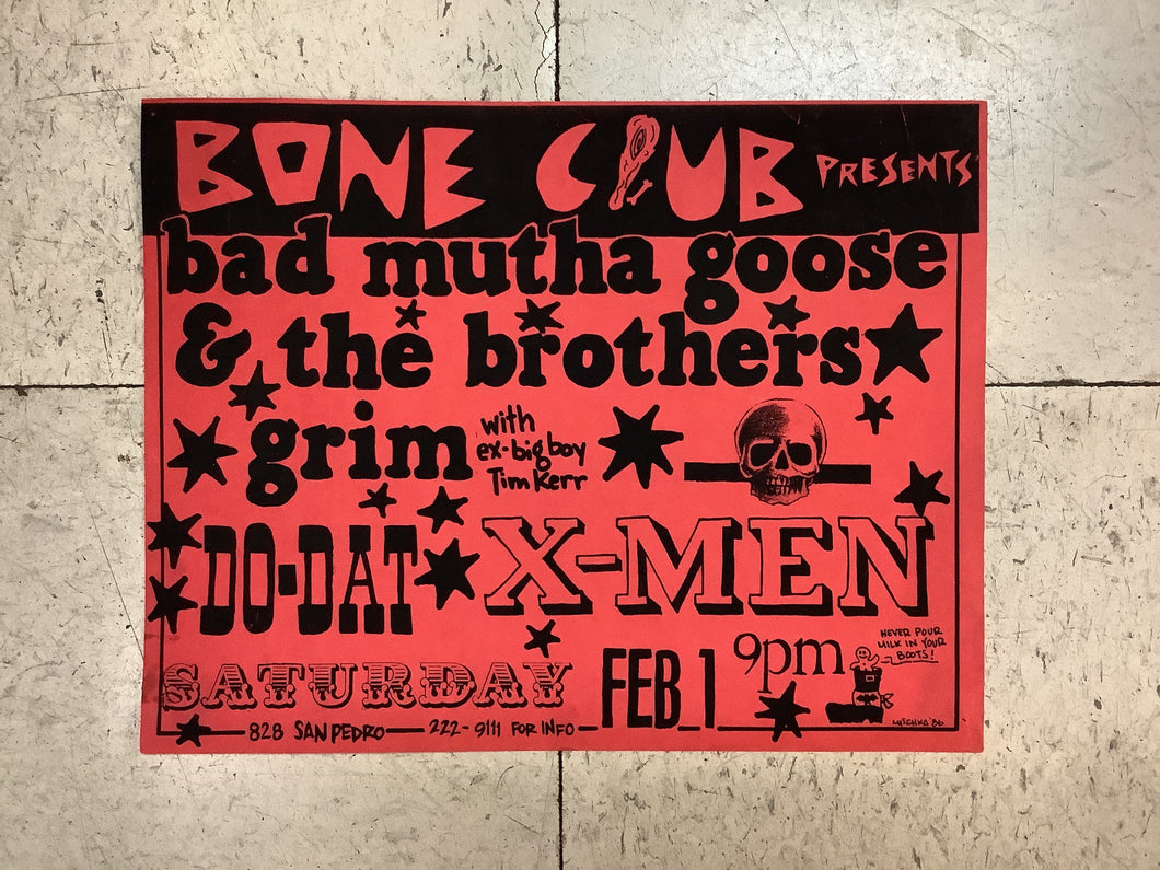 Bad Mutha Goose at Bone Club - 1986 (Poster)