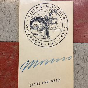 Victor Moscoso Autographed Business Card