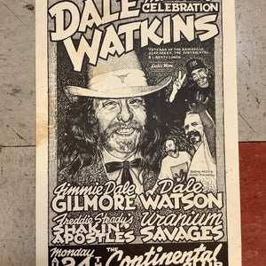 Dale Watkins Memorial Celebration at The Continental Club - 1998 (Poster)