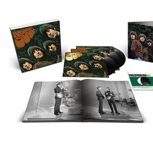 the album cover for The Beatles - Rubber Soul - Special Edition [Super Deluxe 180g 5LP + 7" Vinyl + Book]