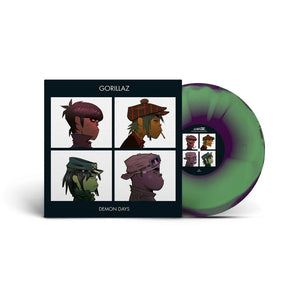 the album cover for Gorillaz - Demon Days - Brick & Mortar Exclusive [Green, Purple, and Red Half-speed Mastered]