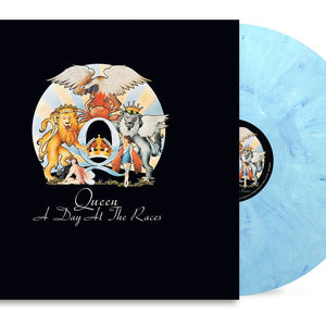 the album cover for Queen - A Day At The Races - [Indie / D2C Exclusive Blue Marbled]