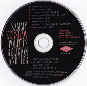 Sammy Kershaw : Politics Religion And Her (CD, Album)