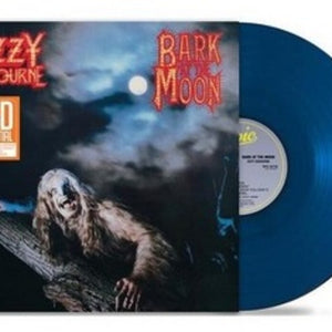 the album cover for Ozzy Osbourne - Bark at the Moon [RSD Essential Translucent Cobalt Blue LP]