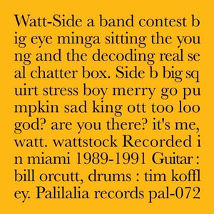 the album cover for Watt - Recorded In Miami 1989-1991