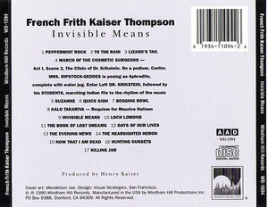 French Frith Kaiser Thompson : Invisible Means (CD, Album)