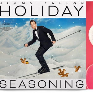 the album cover for Jimmy Fallon - Holiday Seasoning [Peppermint Swirl LP]