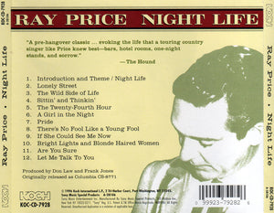 Ray Price : Night Life (CD, Album)