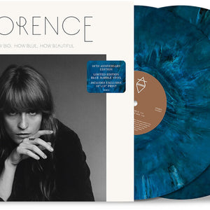 the album cover for Florence + The Machine  - How Big, How Blue, How Beautiful (10th Anniversary Edition) -  [Blue Marble 2 LP]