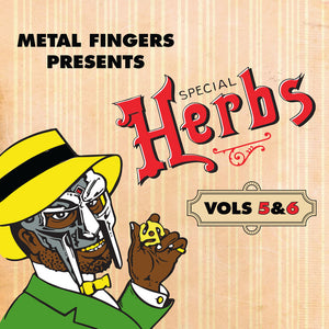 the album cover for MF DOOM - Metal Fingers Presents: Special Herbs Vol. 5 &amp; 6 [Apple Red 2xLP]