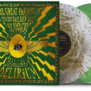 the album cover for Claypool Lennon Delirium - The Great Parrot-Ox and the Golden Egg of Empathy [Indie Exclusive Cloudy Gold and Cloudy Green with 24 Page Comic Book]