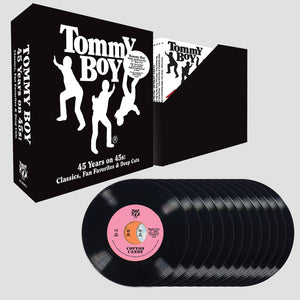 the album cover for Various Artists - Tommy Boy - 45 Years on 45s: Classics, Fan Favorites & Deep Cuts
