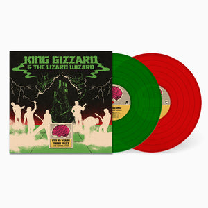 the album cover for King Gizzard & The Lizard Wizard - I'm In Your Mind Fuzz Live [Indie Exclusive Clear Green / Clear Red]