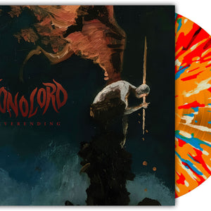 the album cover for Monolord - Neverending [Indie Exclusive Orange Krush with Splatter]