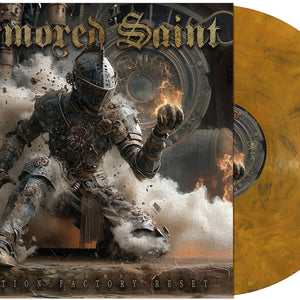 the album cover for Armored Saint - Emotion Factory Reset [Amber Marbled]