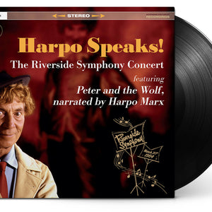 the album cover for Harpo Marx - Harpo Speaks! - The Riverside Symphony Concert featuring Peter and the Wolf
