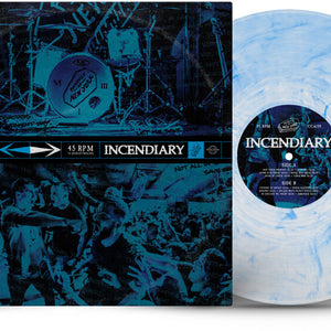the album cover for Incendiary - Product of New York [Indie Exclusive Clear w/ Cyan Marble]