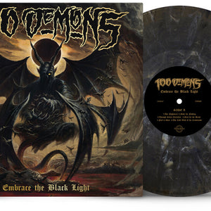 the album cover for 100 Demons - Embrace the Black Light [Indie Exclusive Onyx Marble]