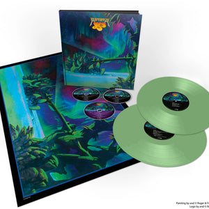 the album cover for Yes - Aurora [Deluxe Light Green Vinyl with 2CD and Blu-Ray Artbook]