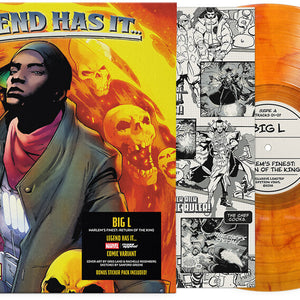 the album cover for Big L - Harlem's Finest: Return Of The King [Marvel Legend Has It Series Marble]