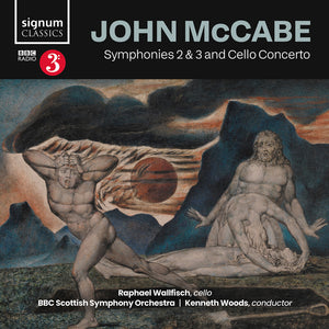 the album cover for RAPHAEL WALLFISCH - John Mccabe: Symphonies 2 & 3 & Cello Concerto