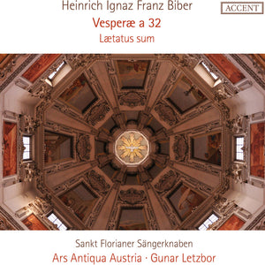 the album cover for Ars Antiqua Austria / Gunar Letzbor - Heinrich Ignaz Franz Biber: Vesperae A 32