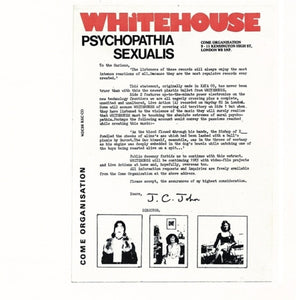 the album cover for Whitehouse - Psychopathia Sexualis (legacy Edition)