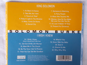 Solomon Burke : King Solomon / I Wish I Knew (CD, Comp)