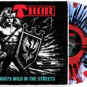 the album cover for Thor - Recruits Wild In The Streets - [Clear/Red/Black/White Haze Splatter]